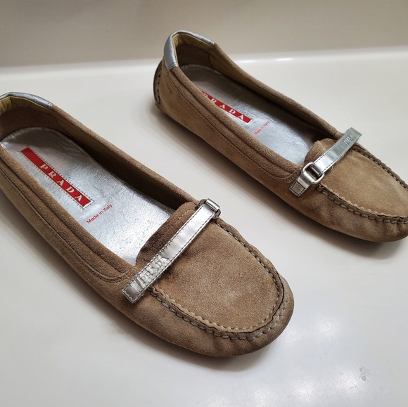 prada driving loafers women's
